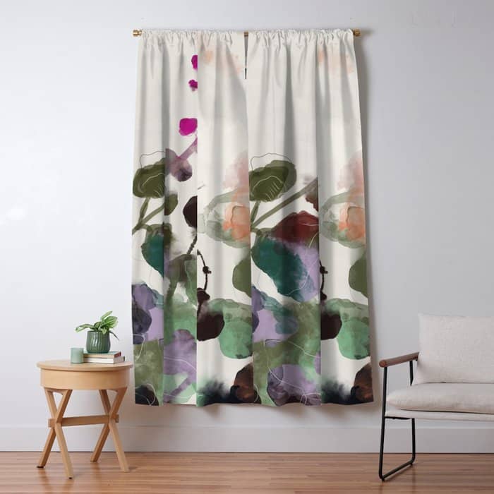 Floral Abstract Summer Autumn Window Curtain