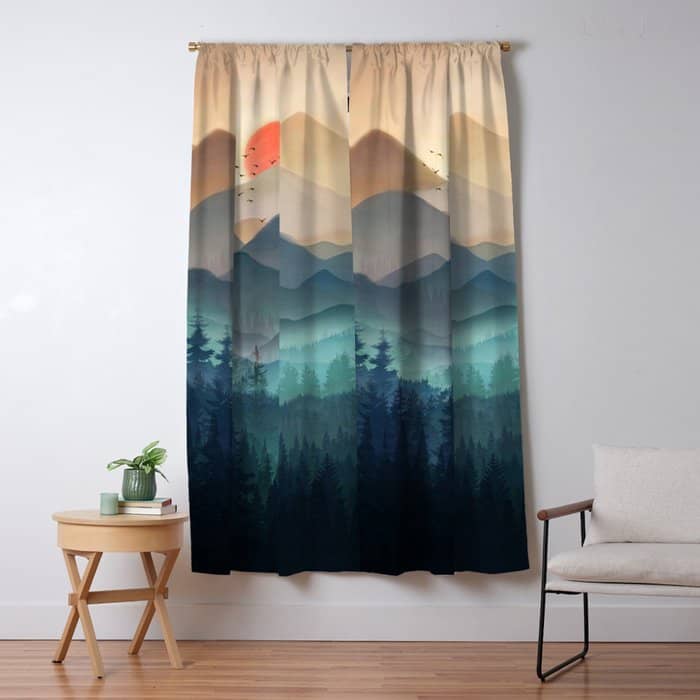 Wilderness Becomes Alive At Night Window Curtain