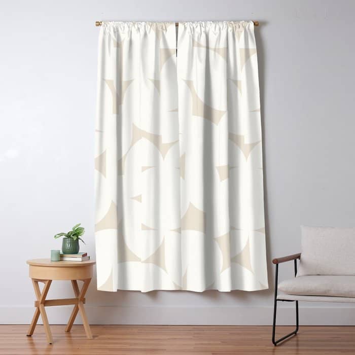 Contemporary Abstract Shapes - Neutral Off White Window Curtain
