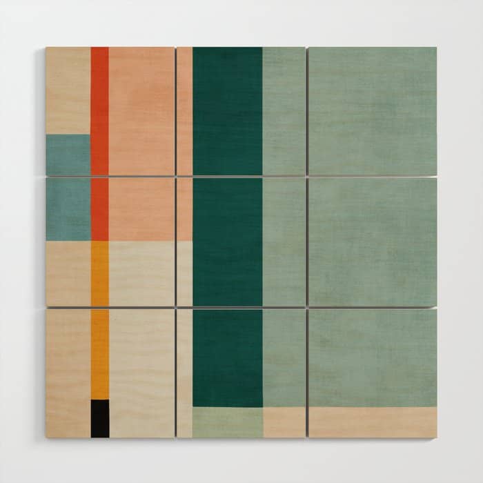 Modern Abstract Geometric Minimalist Artwork Wood Wall Art