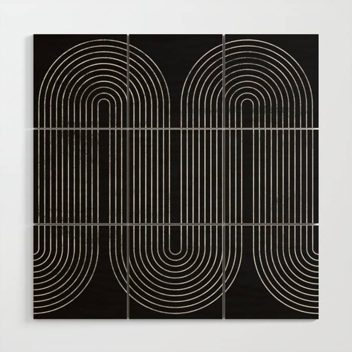 Mid-Century Modern No.18 - Woodblock Print Wood Wall Art