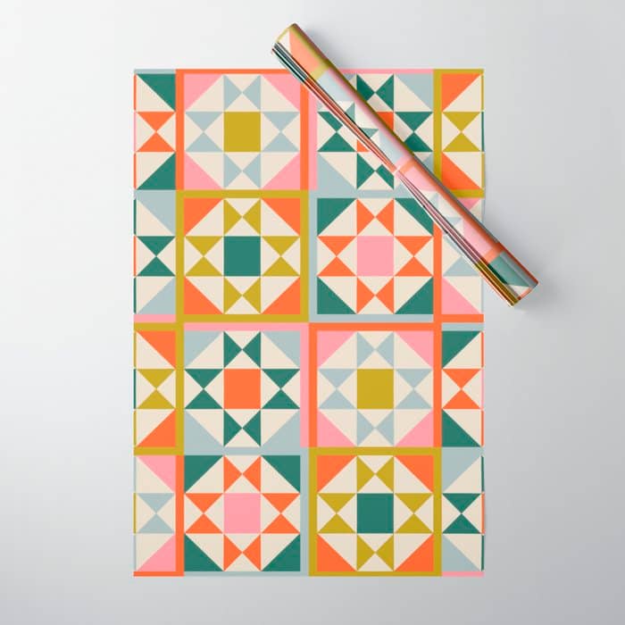 Playful Patchwork Pattern Wrapping Paper