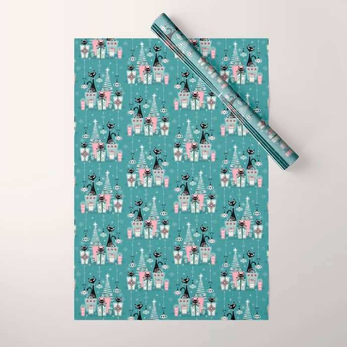 Vintage Kitty Christmas Ii Sxs6- ©Studioxtine Wrapping Paper