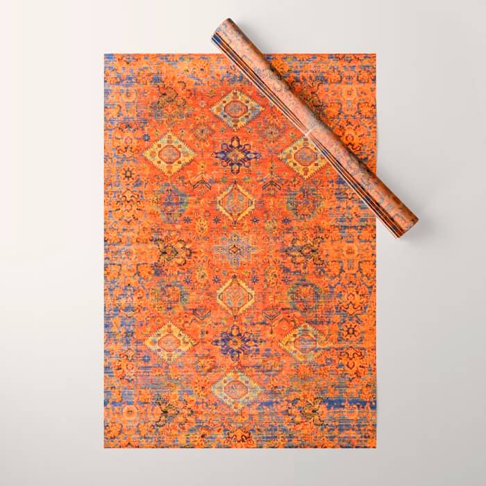 Oriental Vitange Moroccan Rug Design Wrapping Paper
