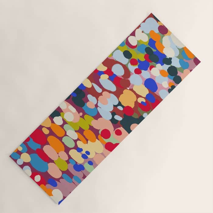Vibrant Abstract Dots Art Print - Bold Multicolor Modern Design Yoga Mat