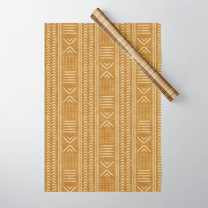 Mustard Mud Cloth - Arrow Cross Wrapping Paper