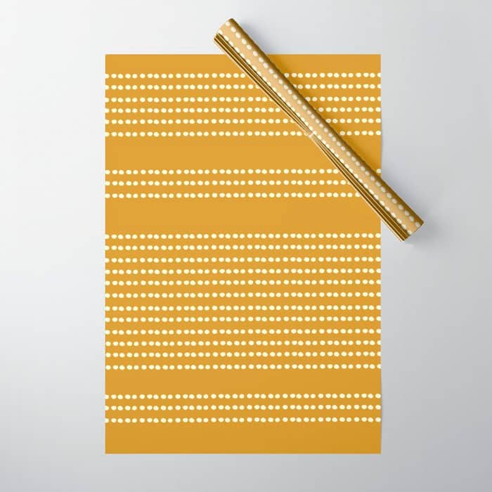 Spotted, African Pattern In Yellow Wrapping Paper
