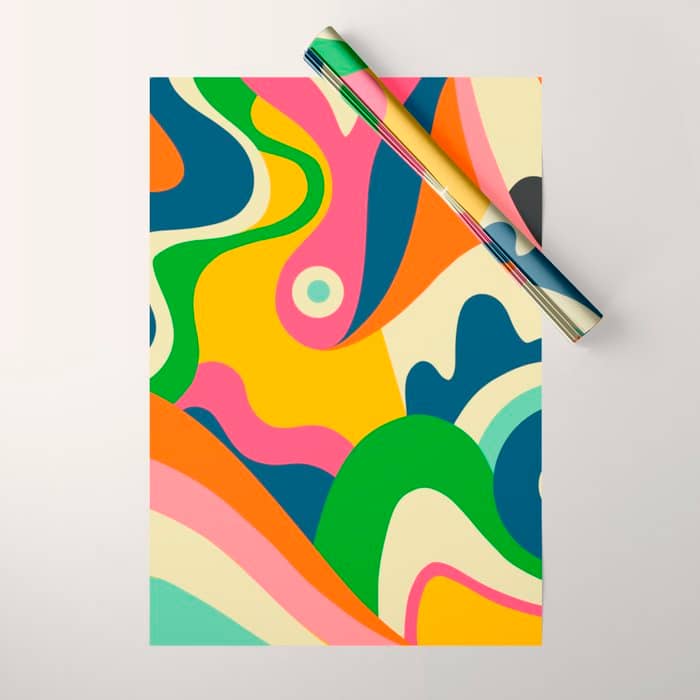 Colorful Mid Century Abstract  Wrapping Paper