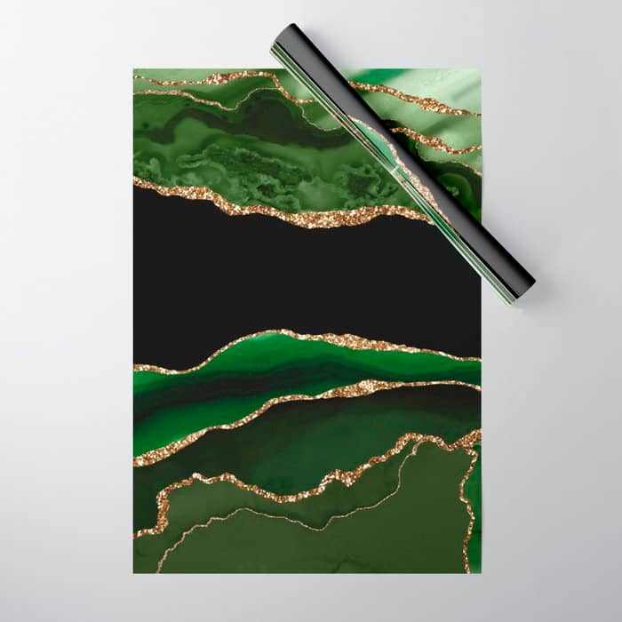 Emerald Marble Glamour Landscapes Wrapping Paper