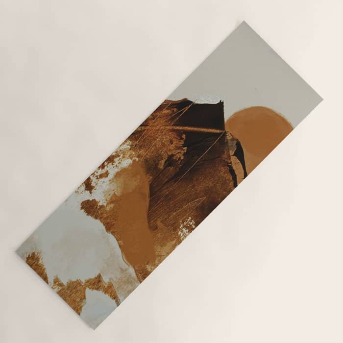 Abstract Mountains, Rustic Orange Sunrise Yoga Mat