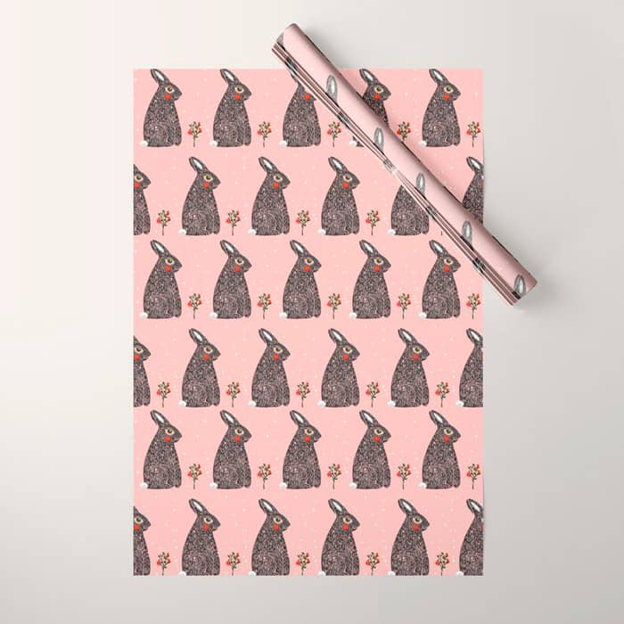 Christmas Rabbit - Illustration Wrapping Paper