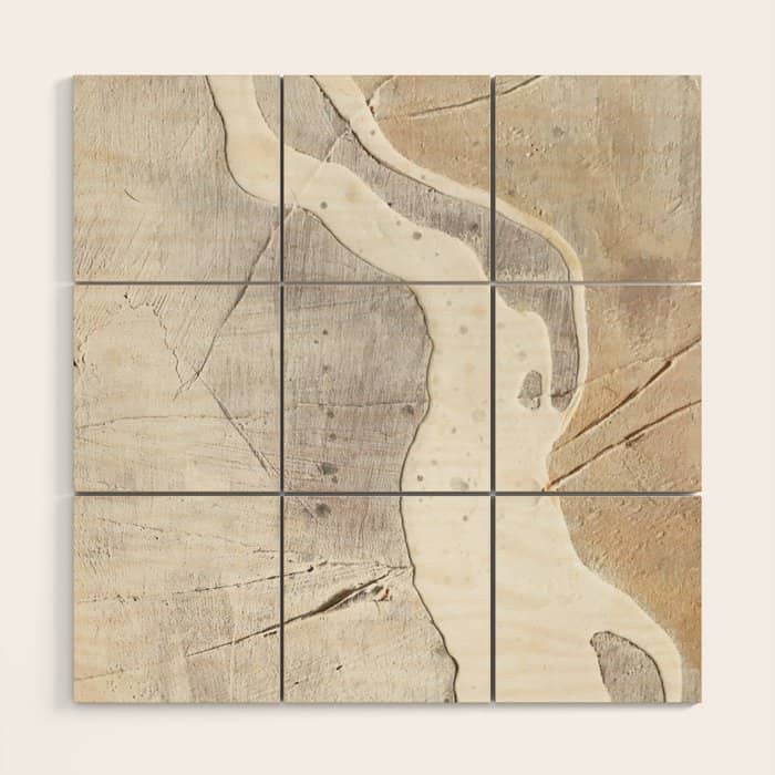 Feels: A Neutral, Textured, Abstract Piece In Whites By Alyssa Hamilton Art Wood Wall Art
