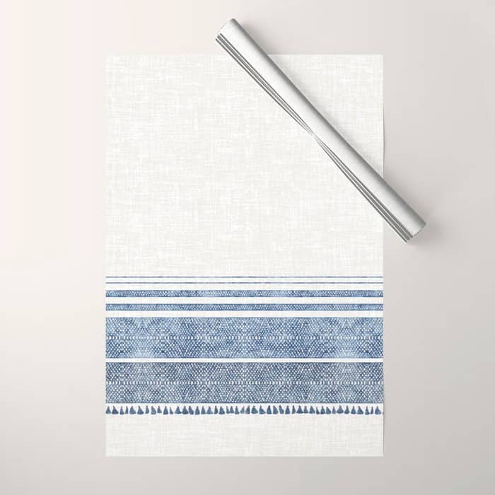 French Linen Chambray Tassel Wrapping Paper
