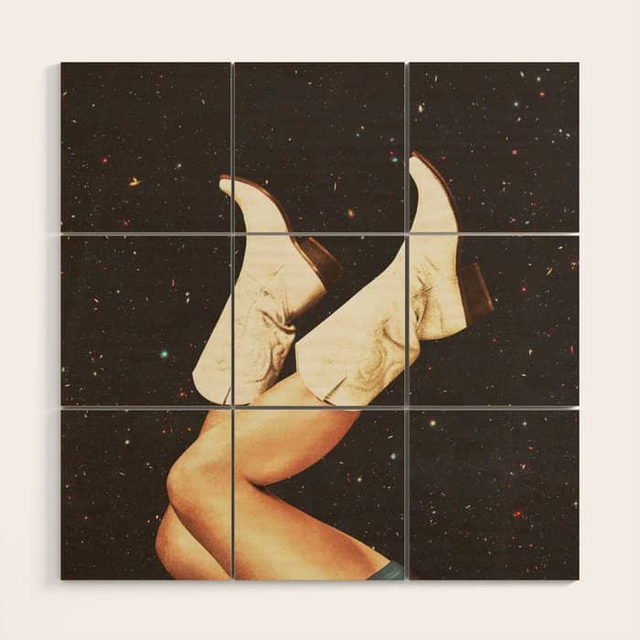 These Boots - Space & Stars Cowgirl Wood Wall Art
