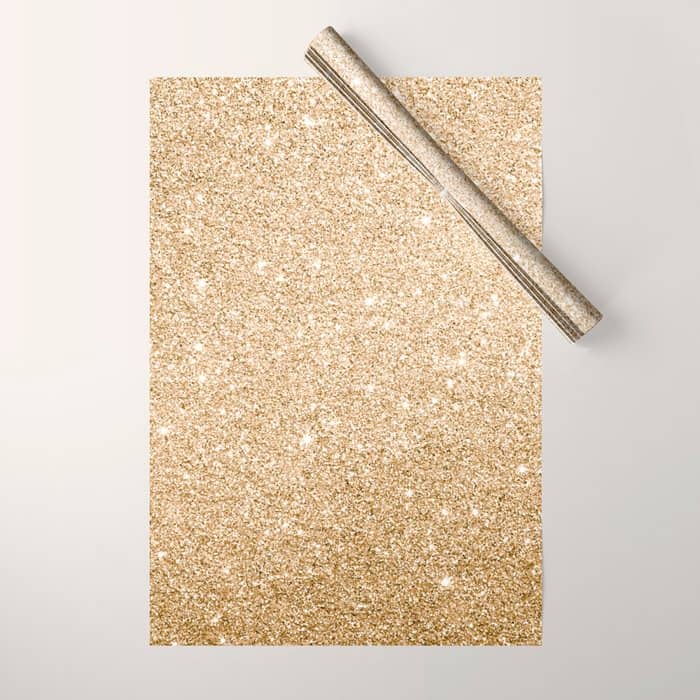 Modern Abstract Elegant Chic Gold Glitter Wrapping Paper