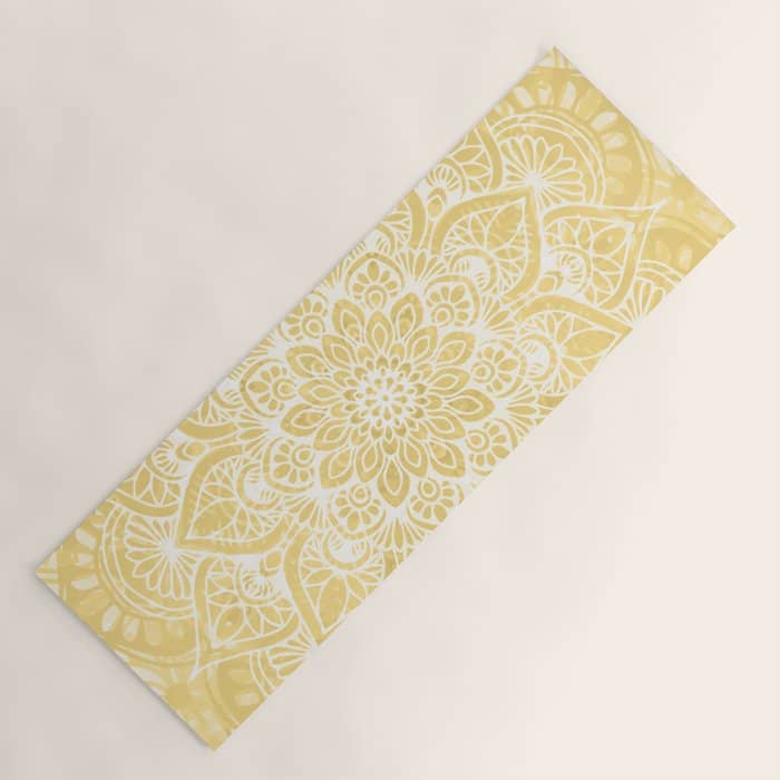 Mandala, Floral, Sun, Wall Art Boho Yoga Mat