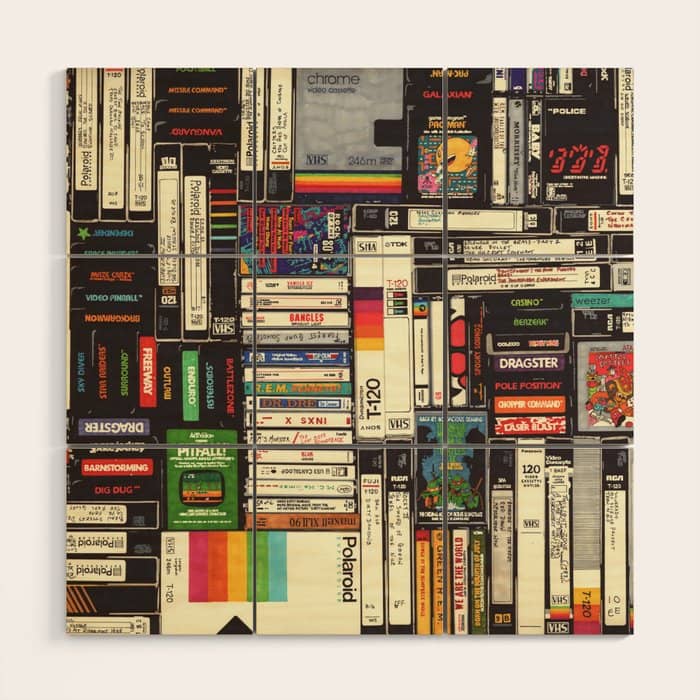 Cassettes, Vhs And Video Games Wood Wall Art