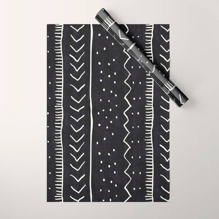 Cute Geometric Stripe In Black And White Wrapping Paper