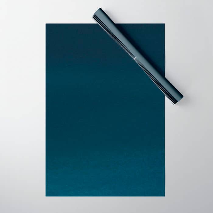 Navy Blue Teal Hand Painted Watercolor Paint Ombre Wrapping Paper