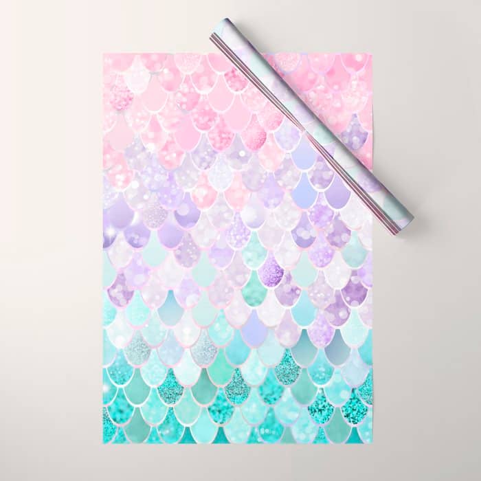 Mermaid Pastel Aesthetics Wrapping Paper