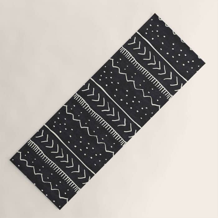 Cute Geometric Stripe In Black And White Yoga Mat