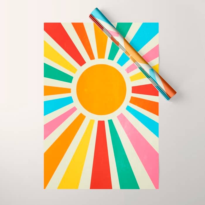 Retro Sunrise: Rainbow Edition Wrapping Paper