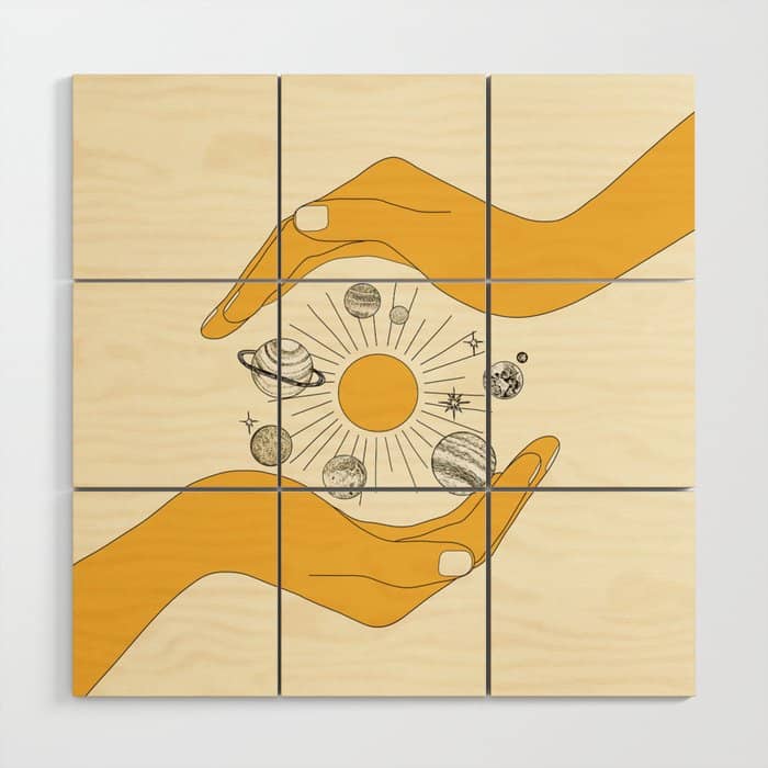 The Universe In Your Hands Wood Wall Art