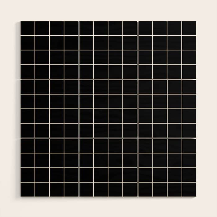 Grid Pattern Line Stripe Black And White Minimalist Geometric Stripes Lines Drawing Wood Wall Art