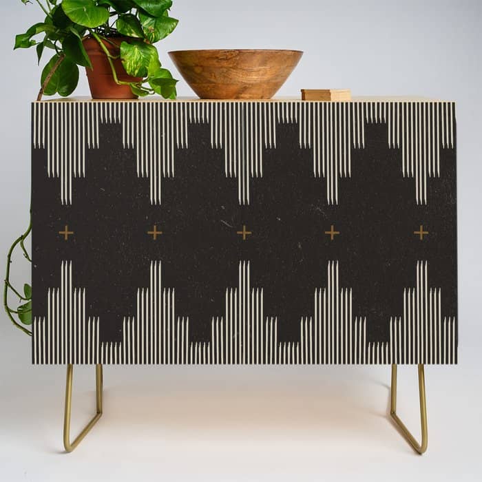 Southwestern Minimalist Black & White Credenza