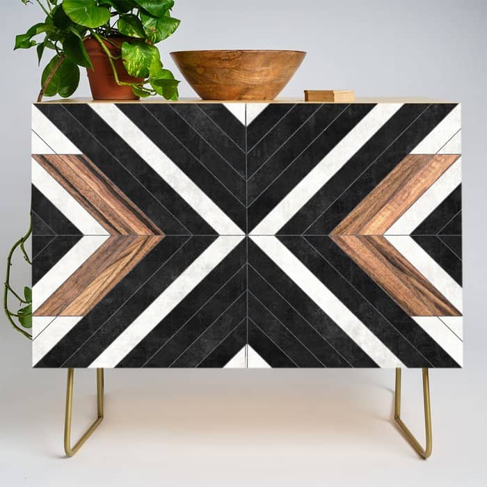 Urban Tribal Pattern No.1 - Concrete And Wood Credenza