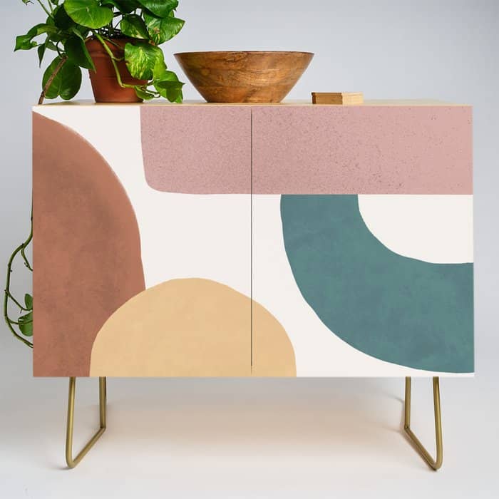 Abstract Earth 1-2 - Painted Shapes Credenza