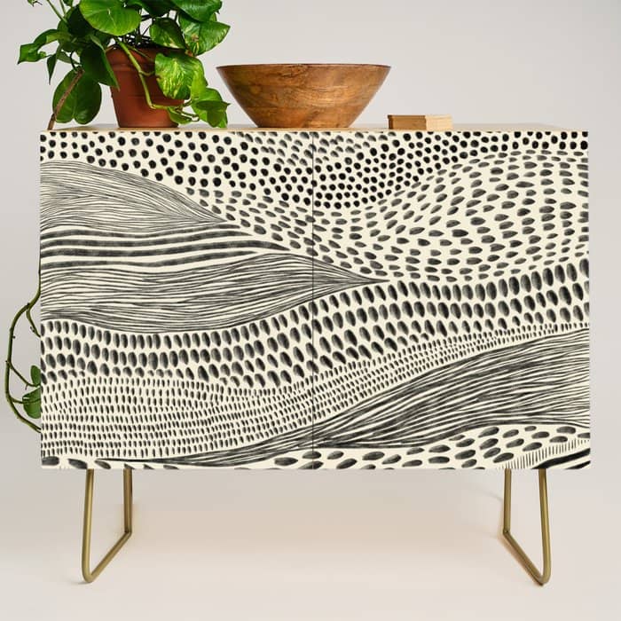 Hand Drawn Patterned Abstract Ii Credenza