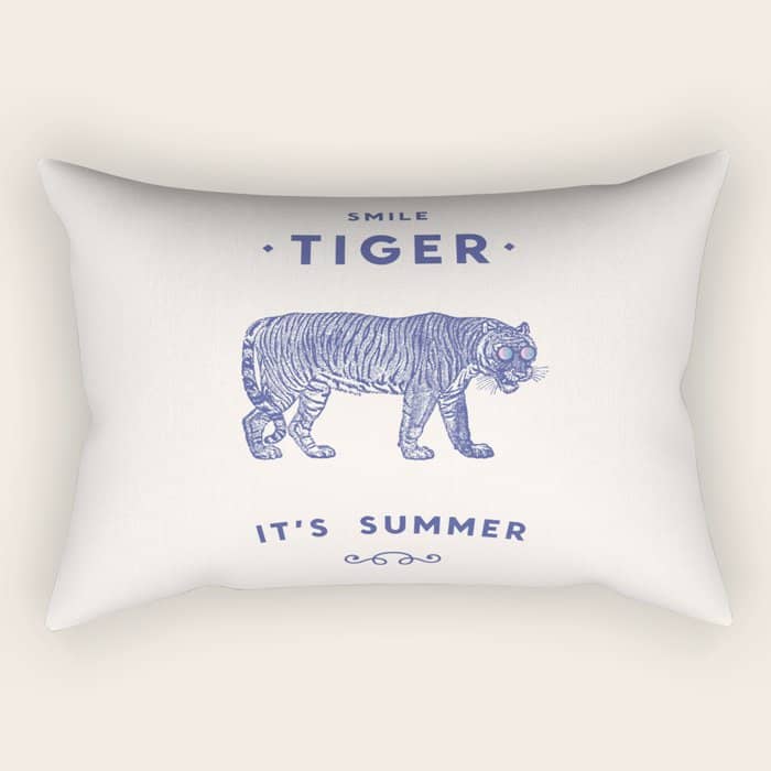 Smile Tiger, It'S Summer Rectangular Pillow