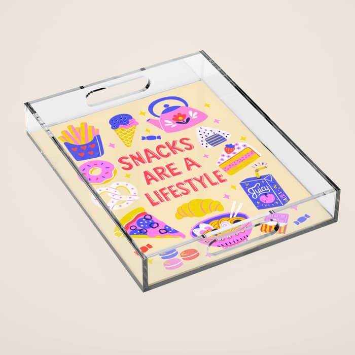 Snacks Are A Lifestyle Food Illustration Light Version Acrylic Tray