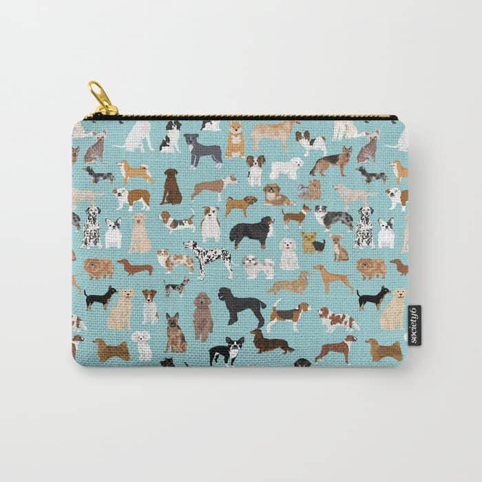 Dogs Pattern Print Must Have Gifts For Dog Person Mint Dog Breeds Carry All Pouch