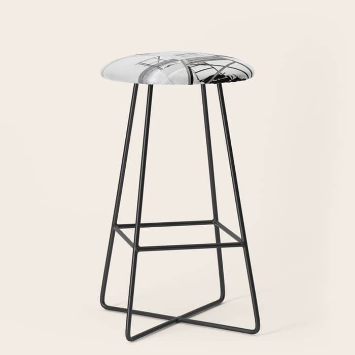 Black And White Beach Photography, Grey Lifeguard Stand, Gray Coastal Nautical Art Stool