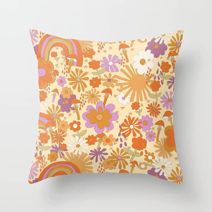 Rainbows, Sunshine And Stars Throw Pillow