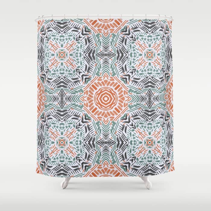 Modern Brushstroke Mosaic Shower Curtain