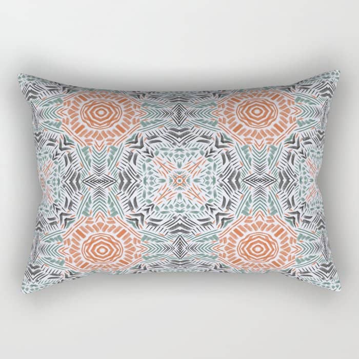 Modern Brushstroke Mosaic Rectangular Pillow