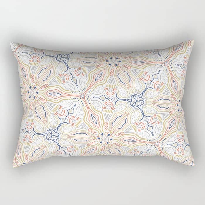 Modern Mosaic Mandalas Rectangular Pillow