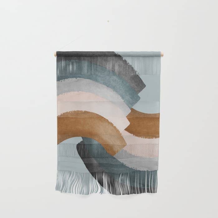 Brushstroke Rainbows - Teal Wall Hanging