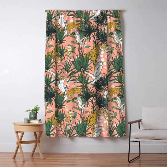 Animals In The Rainforest I Window Curtain