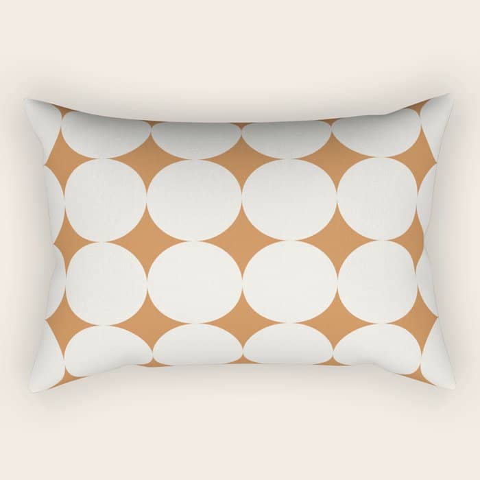 Circular Minimalism - Retro Orange Rectangular Pillow