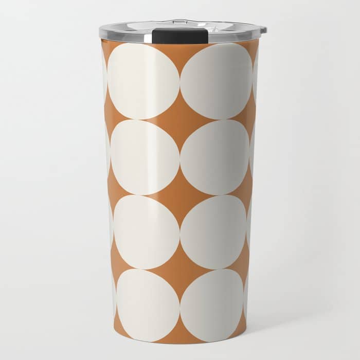 Circular Minimalism - Retro Orange Travel Mug