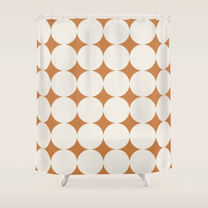 Circular Minimalism - Retro Orange Shower Curtain
