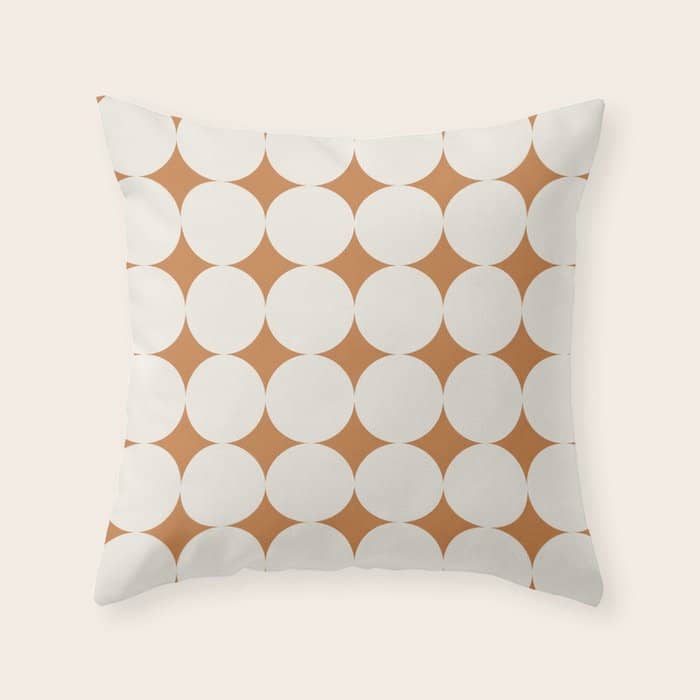 Circular Minimalism - Retro Orange Throw Pillow