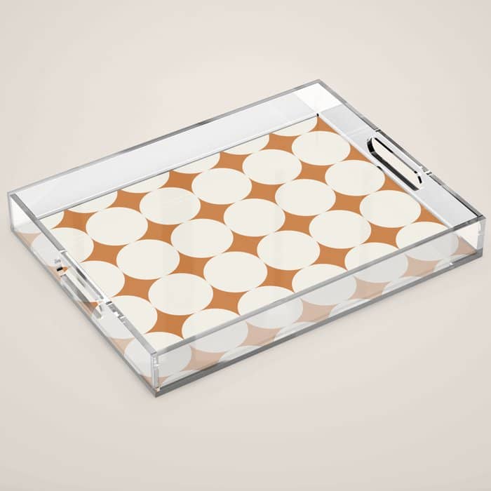 Circular Minimalism - Retro Orange Acrylic Tray