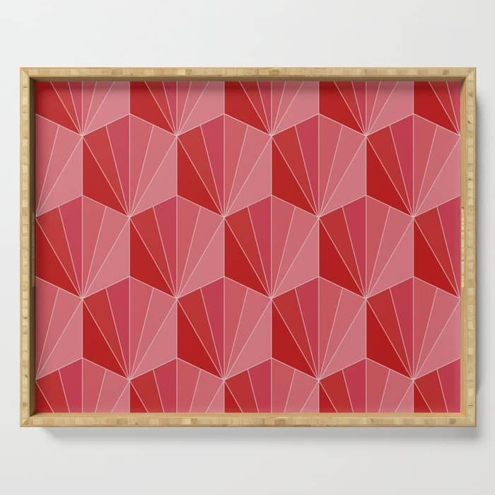 Gisela Color Block Pattern Xii Serving Tray