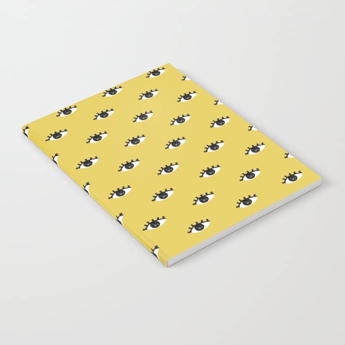 Inky Textured Eye Pattern - Olive Oil Notebook