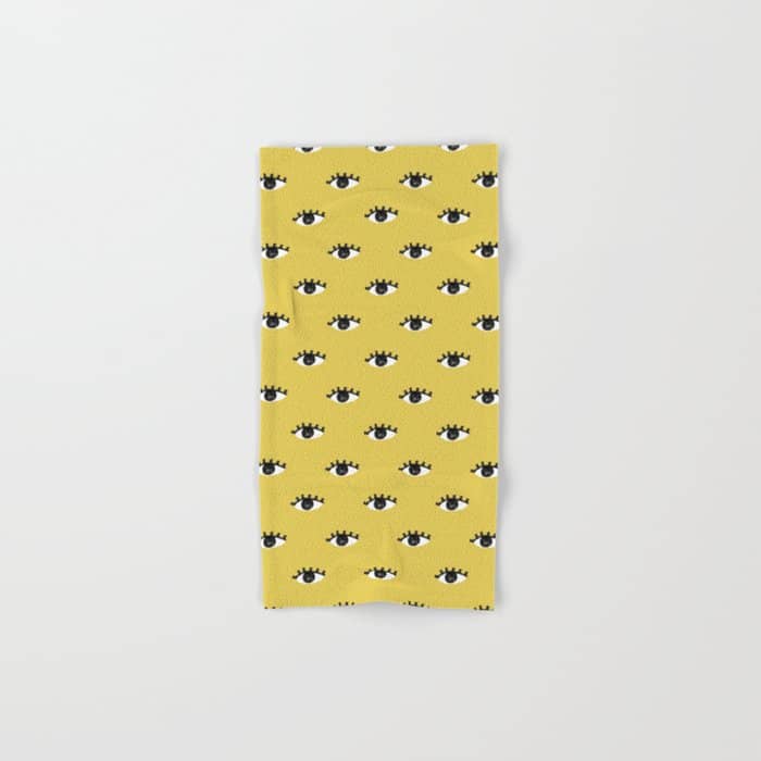 Inky Textured Eye Pattern - Olive Oil Bath Towel